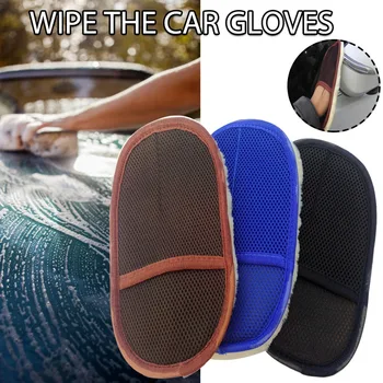 1 шт. Односторонняя Моющаяся перчатка для мытья автомобиля из микрофибры, Перчатки для ухода за автомобилем, Ткань для чистки, полотенце, Плюшевые автомобильные Аксессуары