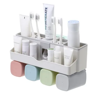 Автоматический дозатор зубной пасты, держатель для зубных щеток, Настенная подставка, Инструменты для ванной комнаты, Аксессуары